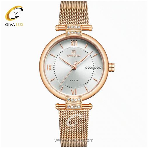 ساعت مچی زنانه بند حصیری رز گلد ناوی فورس مدل NF5019 5019 (1).jpg